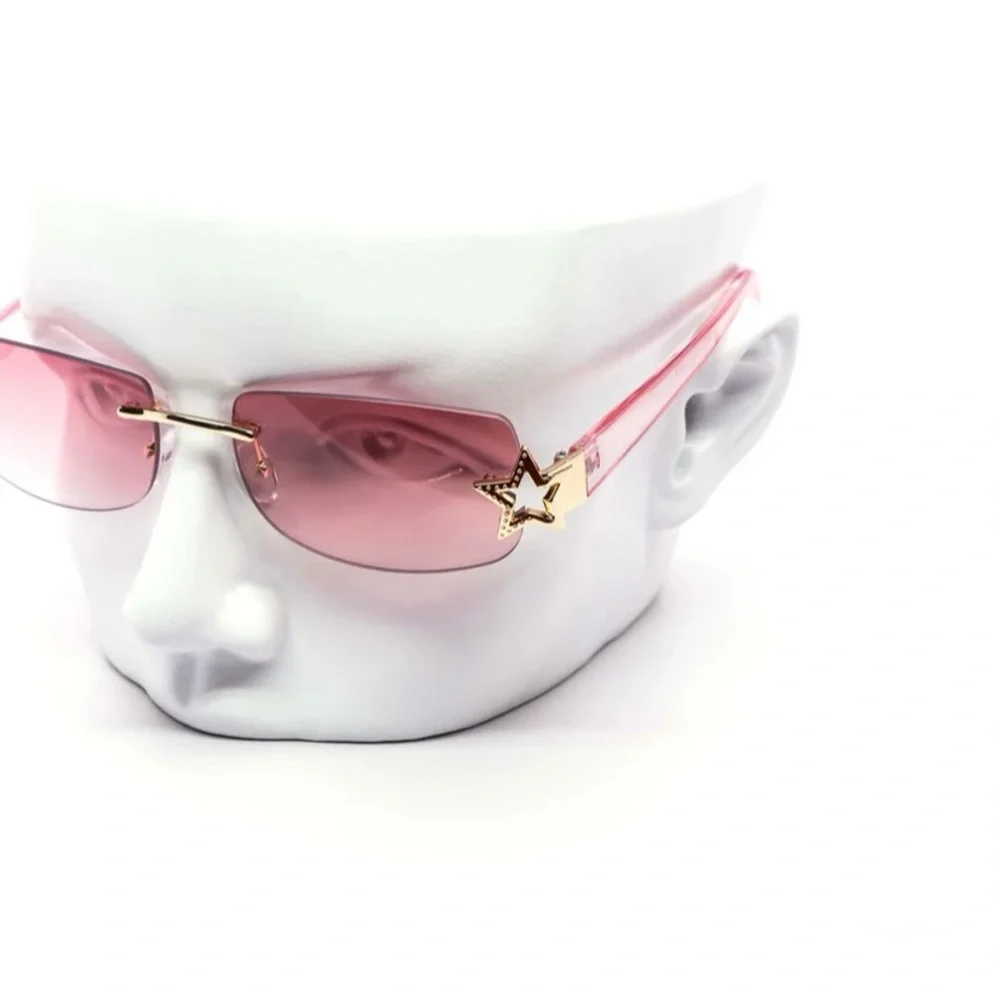 Unisex Y2K Rimless Star Metal Sunglasses